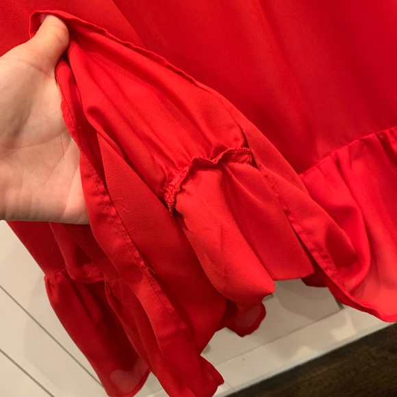 Aqua Ruffle-Trim Gown - Picture 6 of 7